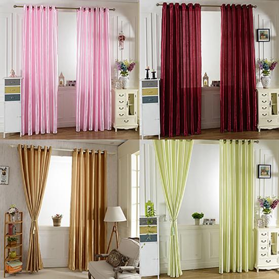 100x250cm Punching Solid Color Soft Window Blackout Curtain Bedroom Draperies