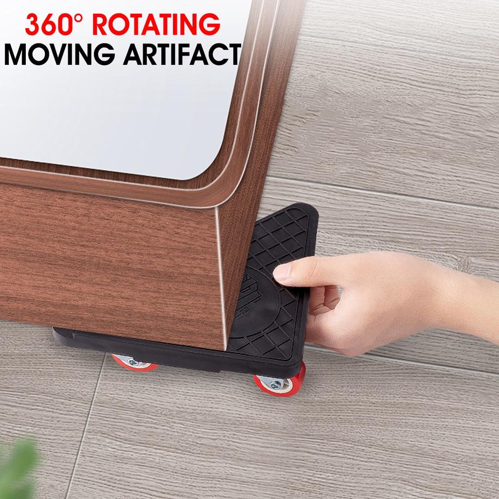 Furniture Mover Set 5 Pcs Furniture Mover Tool Transport Lifter Heavy Stuffs Moving Wheel Roller Bar Hand Tools Set Red 500KG 230x168mm