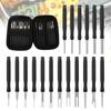18pcs Stainless Steel Car Terminal Removal Tool Kit for Connector Electrical Pins Needle Extractor Automobile Disassembly Tools