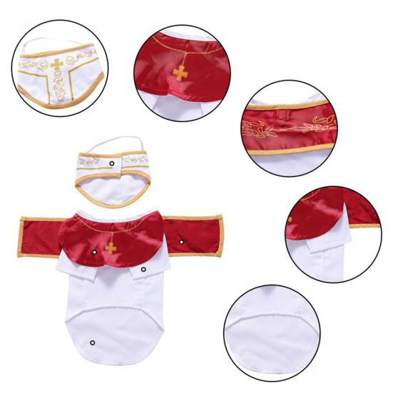 Yousheng Dog Costume Pet Dress Up Prisoner Samurai Godfather Apparel Halloween Cosplay Party Outfit for Small Medium Dogs