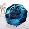 1 PC Automatic Folding Umbrella - Electric Tiger Pattern, Portable & Foldable Design with 8 Ribs, Christmas Birthday Gifts