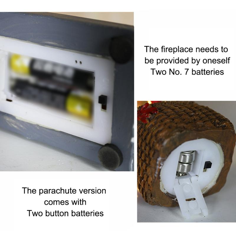 Decoraciones navideñas, luz de noche para colgar, adornos navideños de pie de Papá Noel, globo de aire caliente de resina, chimenea para Navidad