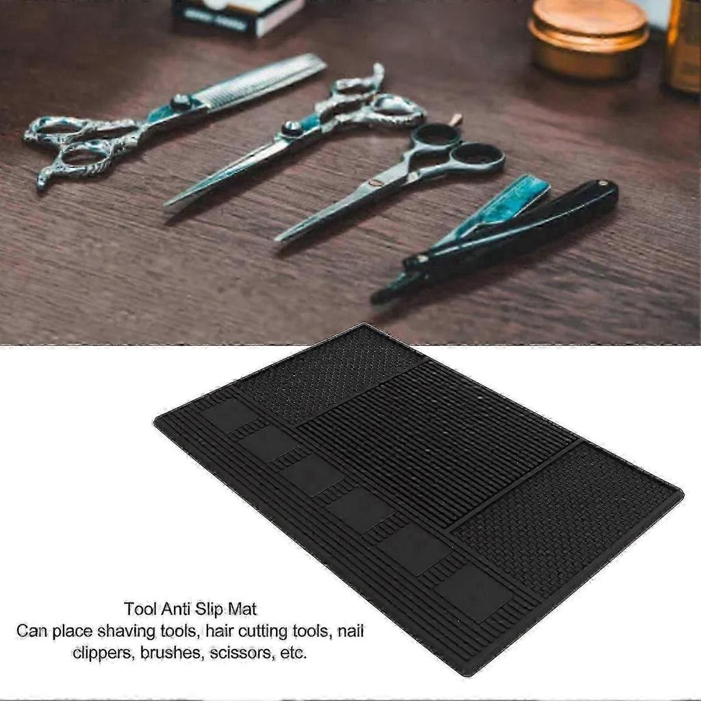 Barber Tool Organizer Mat Prevent Slip Silicone Hair Tool Mat Work Station Pad for Salon Barbershop