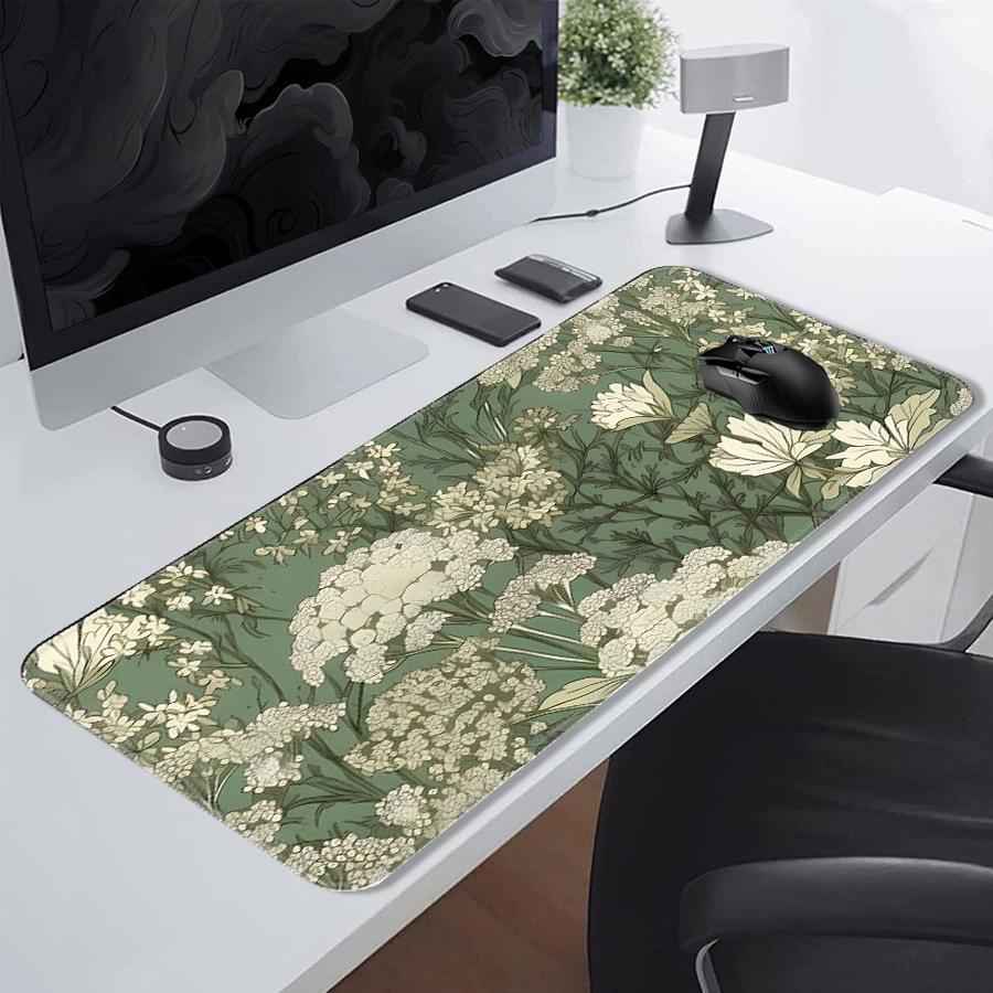 Green Vintage Flowers overlock Mouse Pad Keyboard Mouse Pad office Pad Desk accessories Computer Laptop Pad Game Console Pad 220x180x2mm