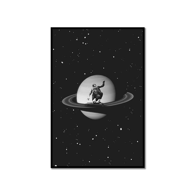 Astronaut Galaxies Wall Art Poster Moon Earth Cyberpunk Sci Fi Mural Modern Home Decor Canvas Picture Print Living Room Decorate