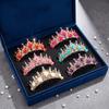 Metal Princess Floral Tiara Rose Flower Shiny Rhinestone Crown Luxury Baroque Crown  Prom