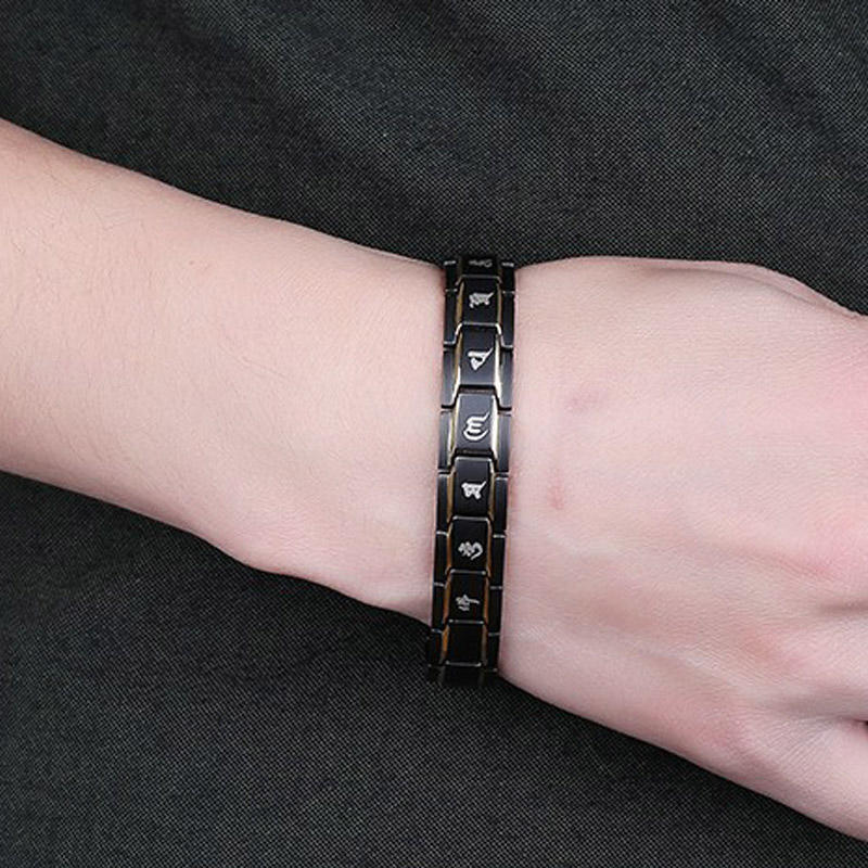 Healthy Titanium Steel Magnetotherapy Bracelet Men Jewelry Bio Energy Magnet Bracelets Bangle