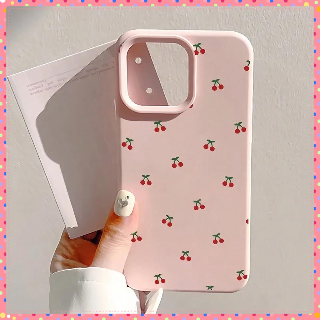 Cute Cartoon Cherry iPhone Case For iPhone 17 16E 16 15 14 13 12 11 Pro Max 7 8 Plus X XR Soft Silicone Protective Phone Cover