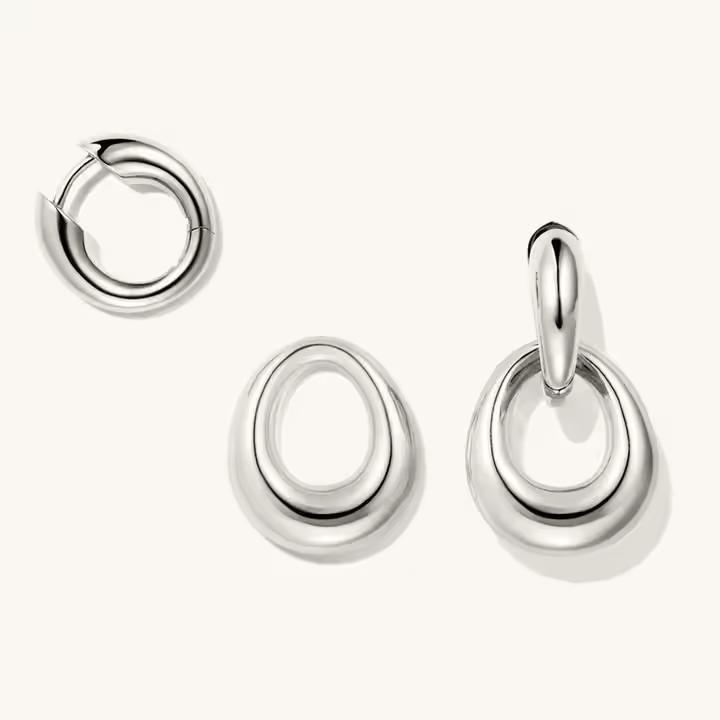 Vintage Heavy Duty Interlocking Hoop Earrings Lightweight Luxury Elegant Exquisite Versatile Drop Earrings