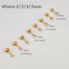 6Pairs Stainless Steel Flat Back Screw Studs Earrings For Women Men 4 Prong Tragus Small Round Clear Cubic Zirconia Ear Jewelry