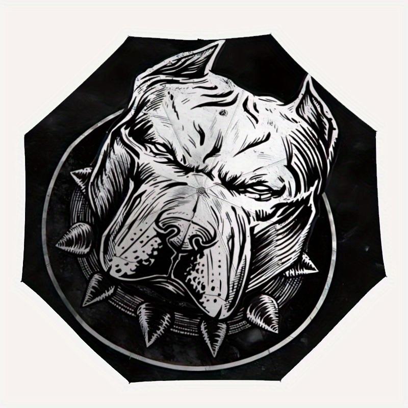 

1pc Pitbull Emblem Auto Open/Close Cute Umbrella Sturdy Iron Frame, Compact Travel Umbrella - Perfect Gift for Women, Men 29034