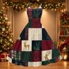 Women's Sexy Off-Shoulder Vintage Christmas Print Dress for Holiday Party