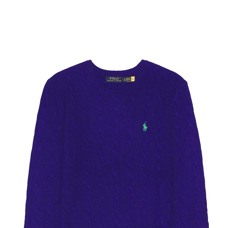 Polo Ralph Lauren Solid Color Logo Embroidered Crew Neck Pullover Sweater Men sweater Purple 710876762-024