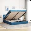 VidaXL Ottoman Bed Frame with Mattress Dark Blue 180x200 Cm Velvet, Bed Frame, Upholstered Bed Frame, Bed Frame 3311721