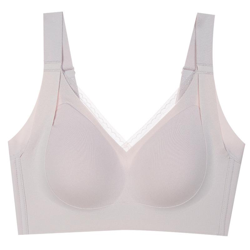 Large chest soft support seamless large size underwear high side collection breast bra upper support