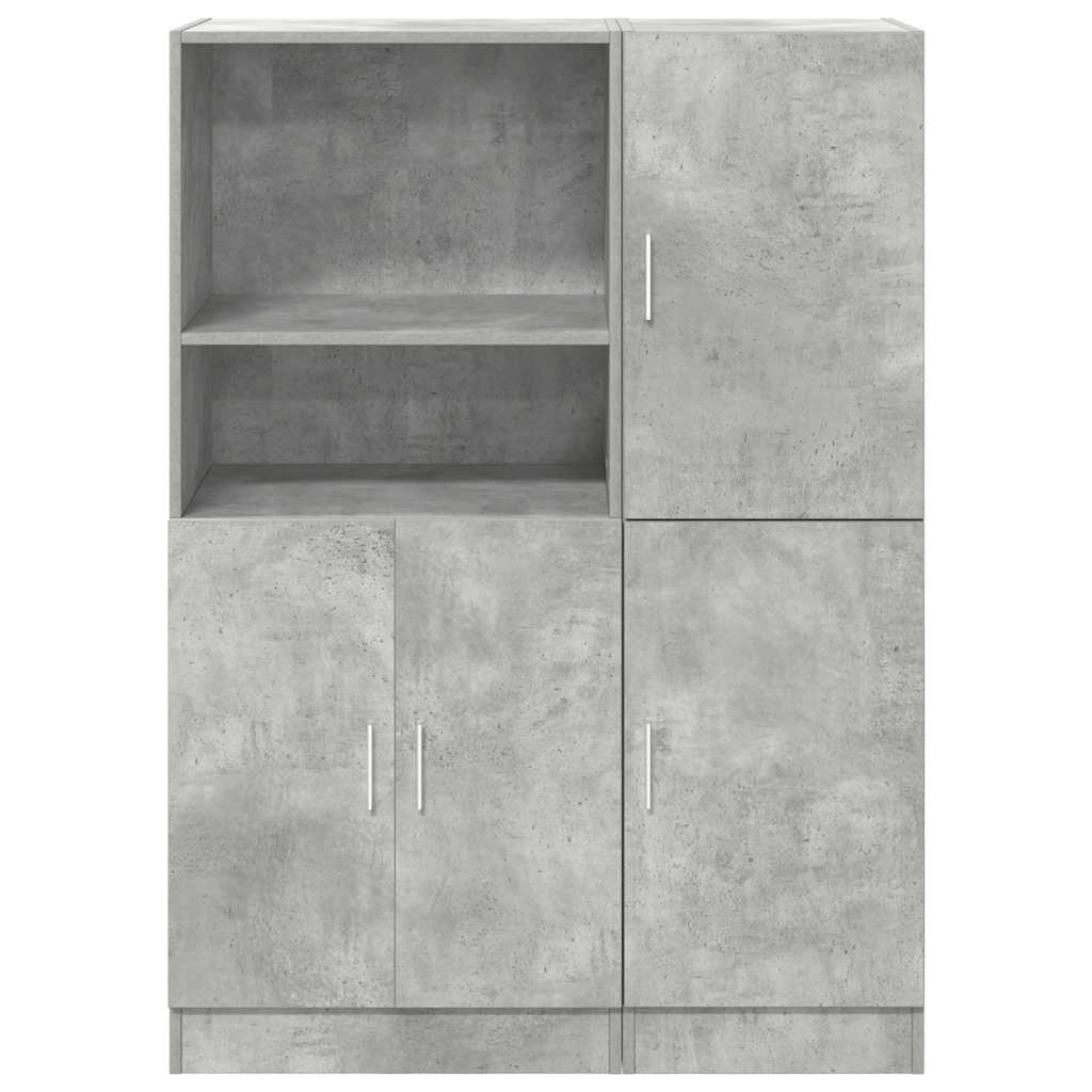 Vidaxl Set of 2 Kitchen Cabinets, Concrete Grey
