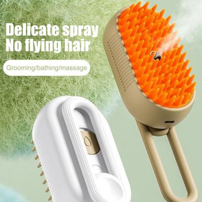 Pet Steam Brush 3-in-1 Spray Pet Brush for Shedding Grooming Massage Cleaning Anti-Static Pet Hair Removal Comb for Cats Dogs