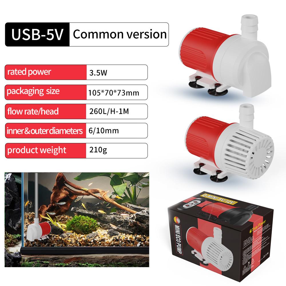 DC Small Submersible Pump Mini Circulating Water Pumping Flow 450L/H Fish Tank Silent Water Pump