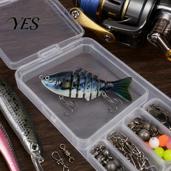7-Section Swimbait 9.5CM/13.7G Multi-Jointed Fishing Lure with Hooks, Slow Sinking Swimbait, Hard Artificial Bait Bionic for Freshwater Saltwater