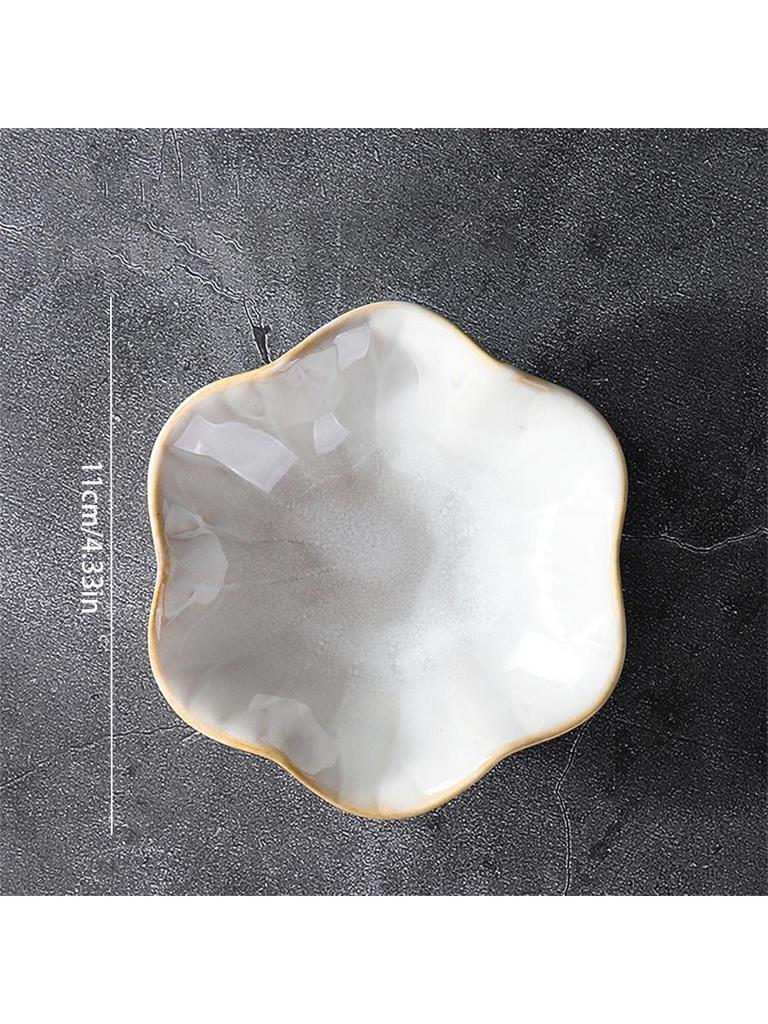 1pc Ceramic Petal Shaped Jewelry Tray, Simple Irregular Jewelry Plate for Jewelry Storage, Display, Storage or Home Decoration