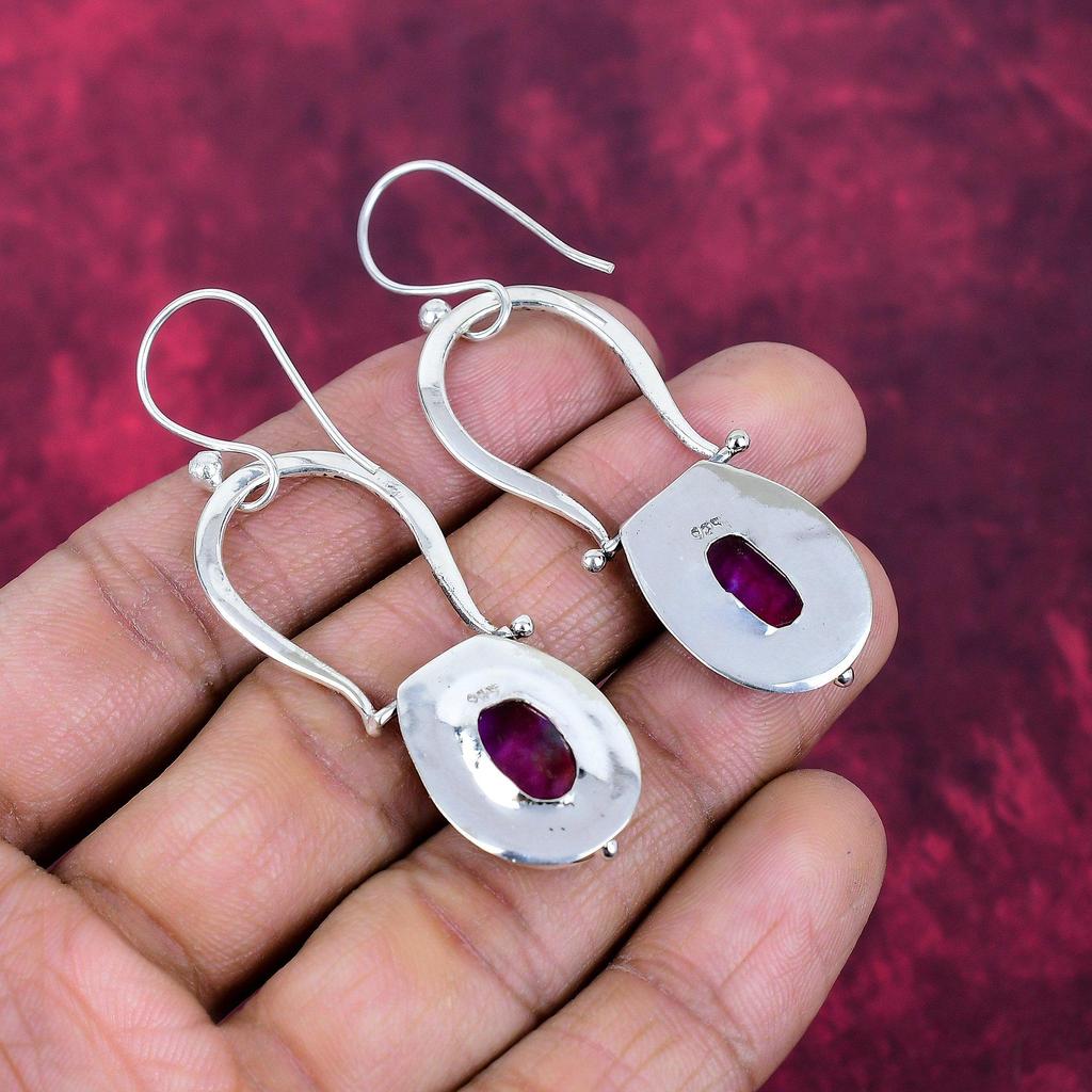 Ammolite Earring Gemstone Handmade Jewelry, 925 Solid Sterling Silver Earrings Gift For Wife Jewelry