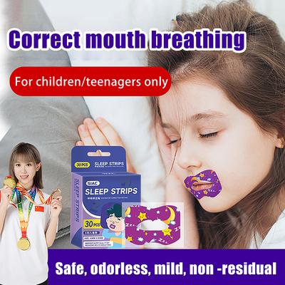 30 KS Dětské náplasti proti chrápání Náplasti na korekci úst Anti-snoring Dýchací ortéza Nálepka na ústa Zlepšení nočního spánku