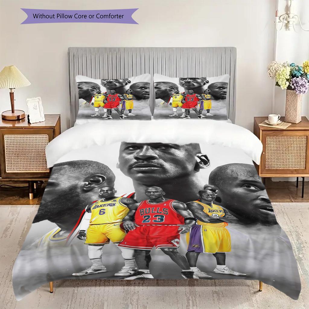 Legends Court Icons Action Three-piece Set(1 * Duvet Cover + 2 * Pillowcase, Without core)Soft and Comfortable Duvet Cover and Pillowcase Bedding Set
