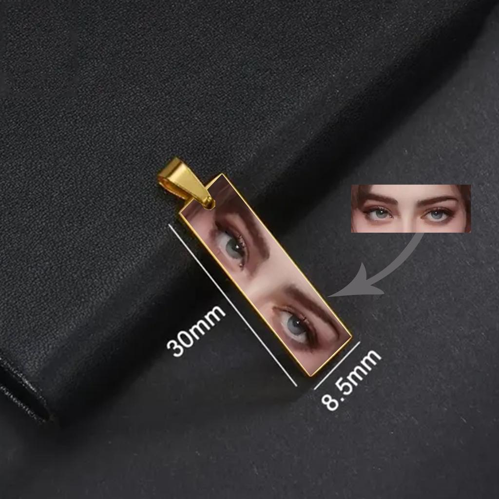Lemegeton Custom Eye Neckalce Single Sided Photo Pendant Colorful Memorial Personalized Jewelry Women Men Picture DIY Trend Gift