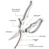 Heavy-Duty Kitchen Shears, Stainless Steel Poultry Scissors for Chicken Fish Ribs, 6-in-1 Tool with Bottle Opener, Fish Scale Scraper Nut Cracker