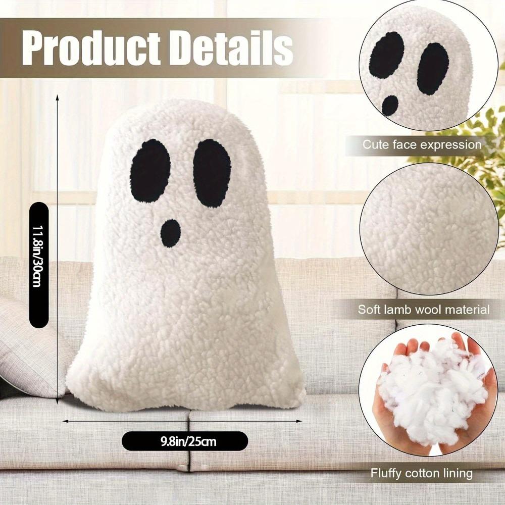 1PC Halloween Throw Pillows,Spooky Ghostly Design Fleece Cushions, Perfect for Sofa, Party,Halloween Decorations