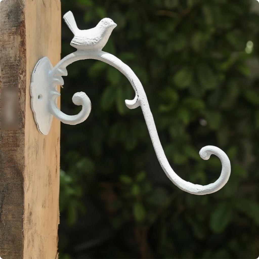 Cast Metal Avian Hook Leaf Details Rustic Bird Wall Rack Ornate Vintage for Entryway,