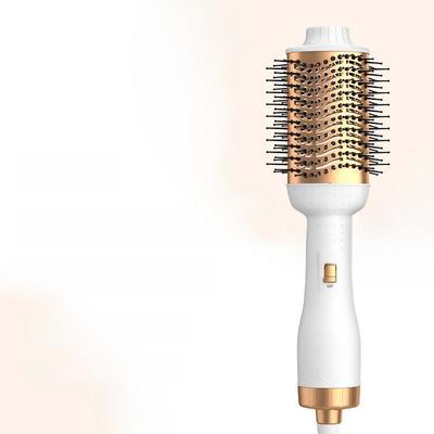 Multifunctional Hair Dryer & Straightener Comb, White Gold, Dual-Purpose, US Standard.