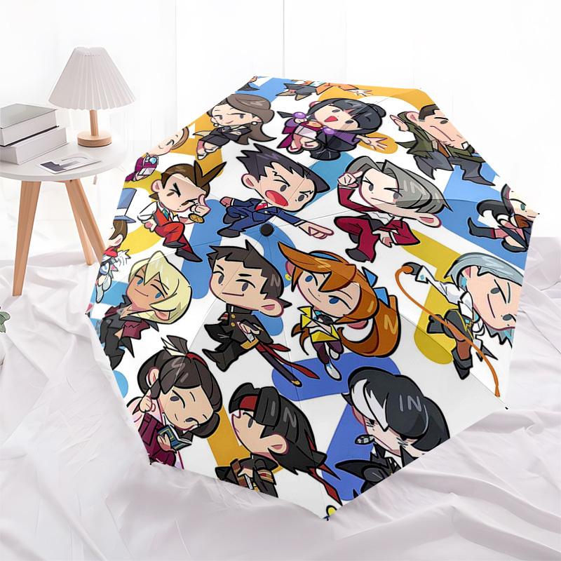 1pc Chibi Characters Outdoor Umbrella - Automatic Opening/Closing, Portable 3-Fold Design, 8-Bone Iron Frame - Perfect Gift for Fans, Travelers,