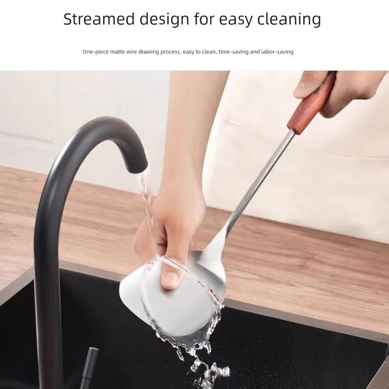 Food Grade Stainless Steel Spoon and Spatula Suit Small Shovel Spatula Oven Mitts Insulated Old-Fashioned Egg Dumplings Spoon