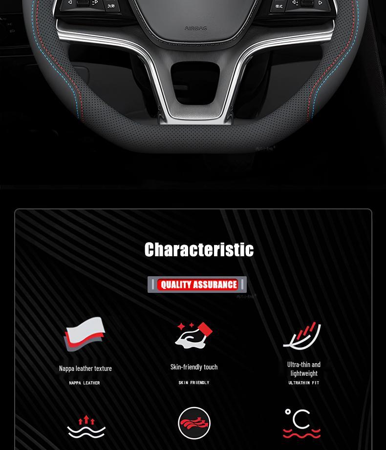 2023 BYD Yuan Plus Dolphin Yuan Pro Nappa Leather Steering Wheel Cover