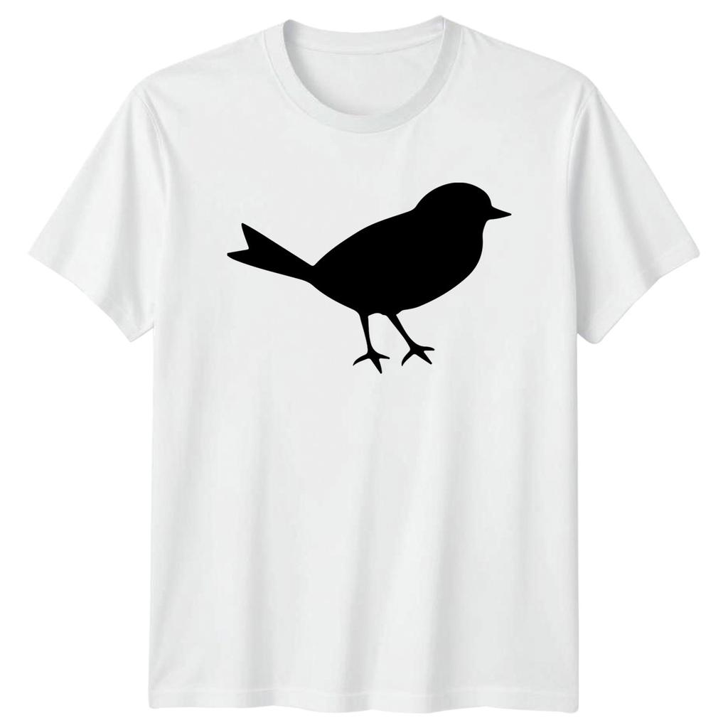 Simple Bird Silhouette Black Graphic T-Shirt Bird Watching Wildlife Nature