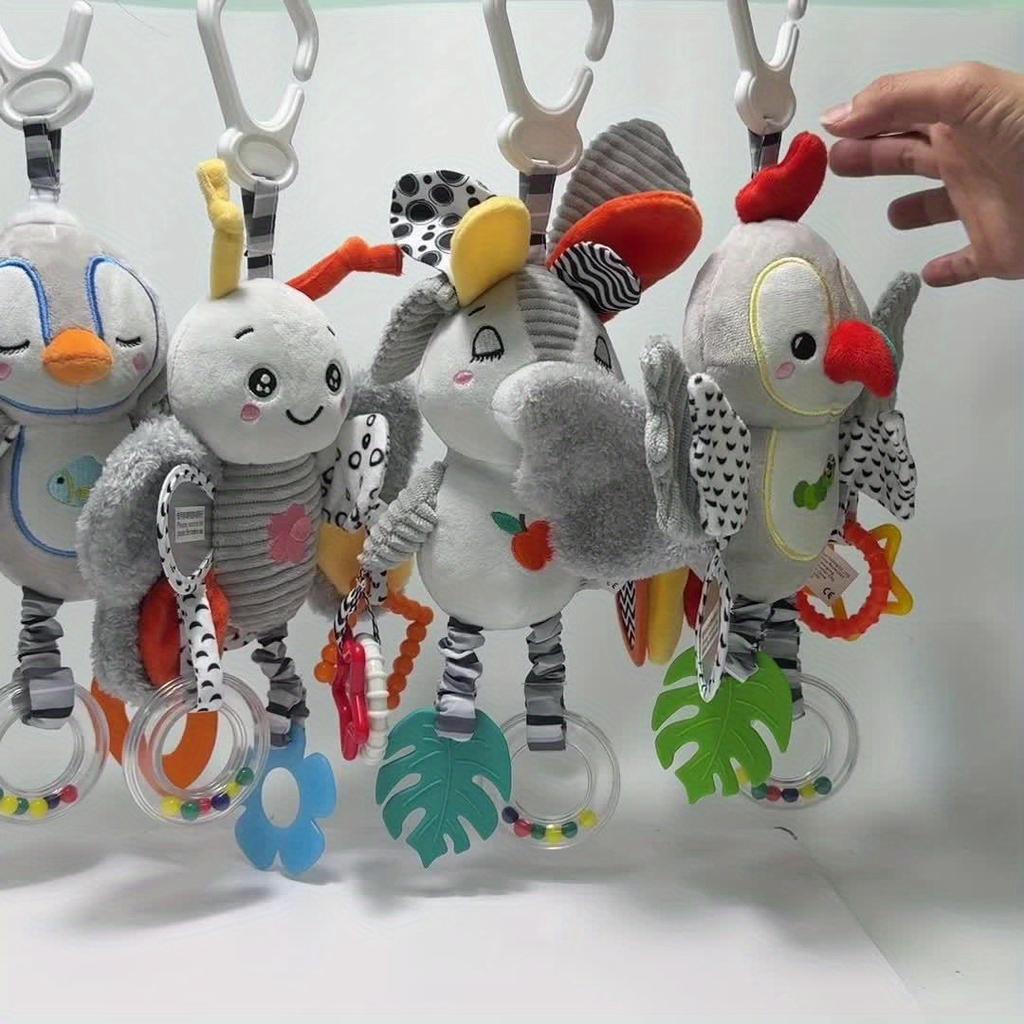 New Fun Kids Toys Rabbit Butterfly Parrot Penguin Car Hanging Toy Rattle Educational Holiday Celebration Gift for Thanksgiving, Christmas,Birthday