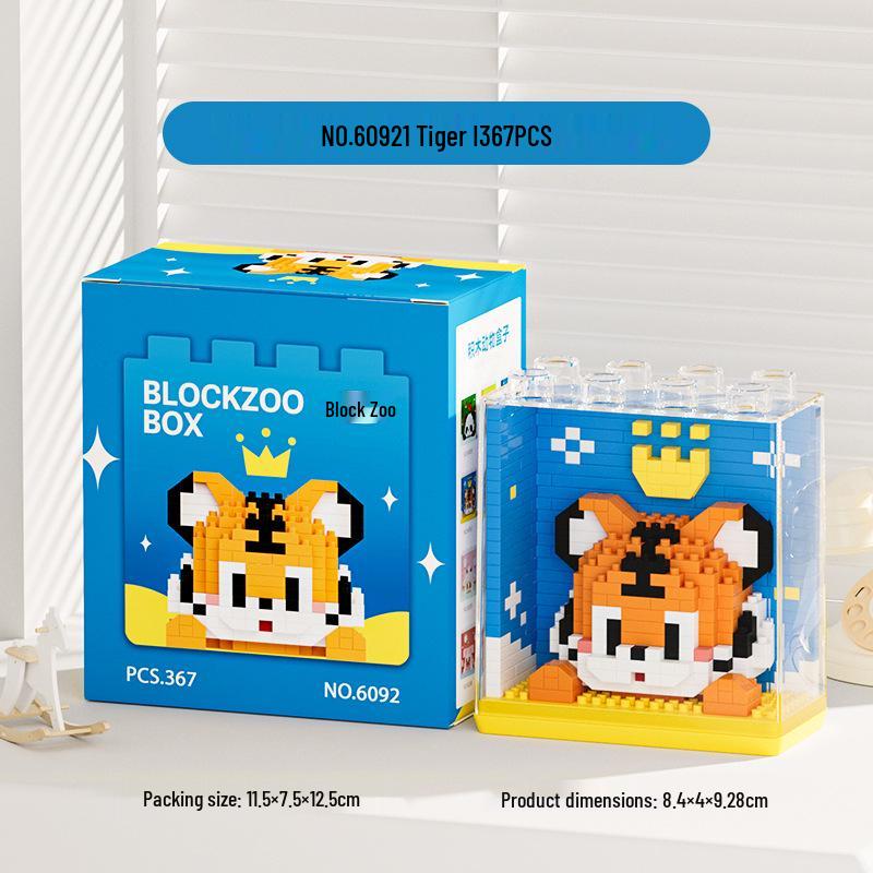 Square Zoo Santa Claus Panda & Tiger Building Blocks - Compatible with Lego, Ideal Gift