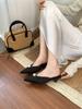 French Pointed Single Shoes Women's 2025 Spring New Bag Head Cool Slippers Empty Thick Heels Women's Shoes Soft Soles Are Not Tired
