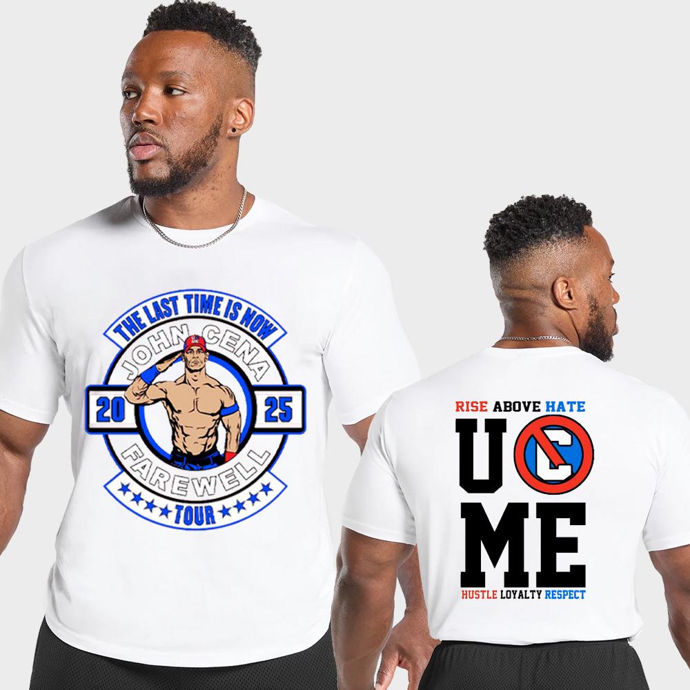 John Cena Wwe Abschiedstournee Druck Herren T-Shirt O-Ausschnitt Baumwolle Kurzarm Mode Übergröße Tees Lässig Locker Sport Street Top