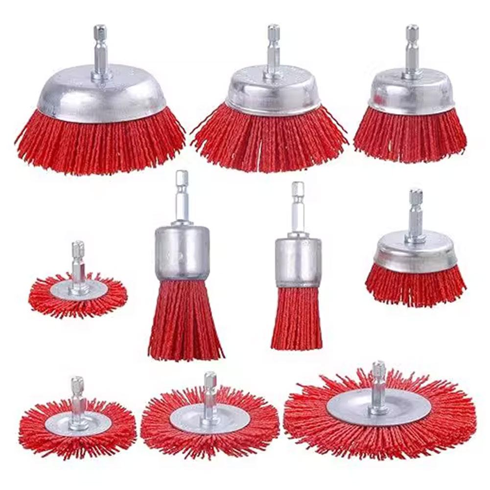 Nylon Polishing Brush Set Abrasive Cleaning Brush Metal Surface Rust And Paint Removal Restoration Polishing Brush Attachments