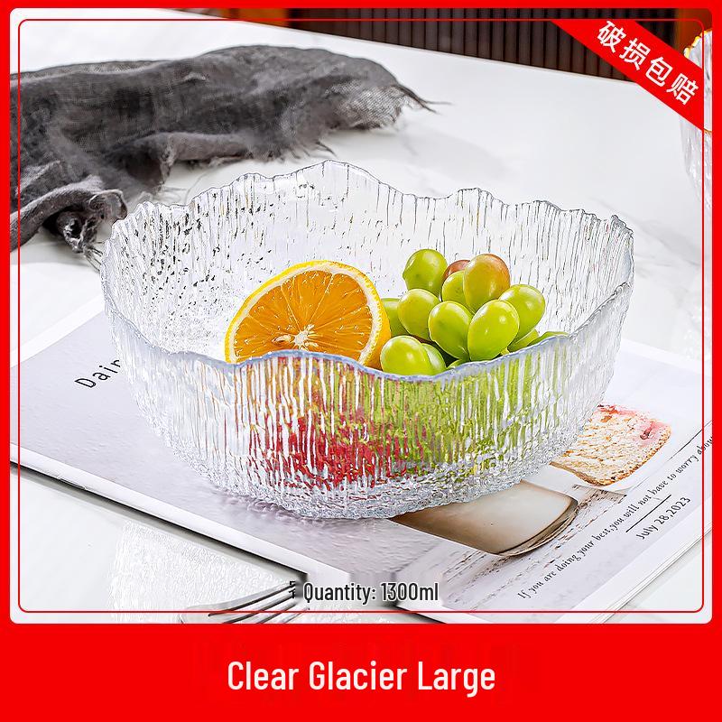 2024 Luxury Glass Fruit Plate for Living Room Coffee Table - Ideal for Snacks and Dried Fruits