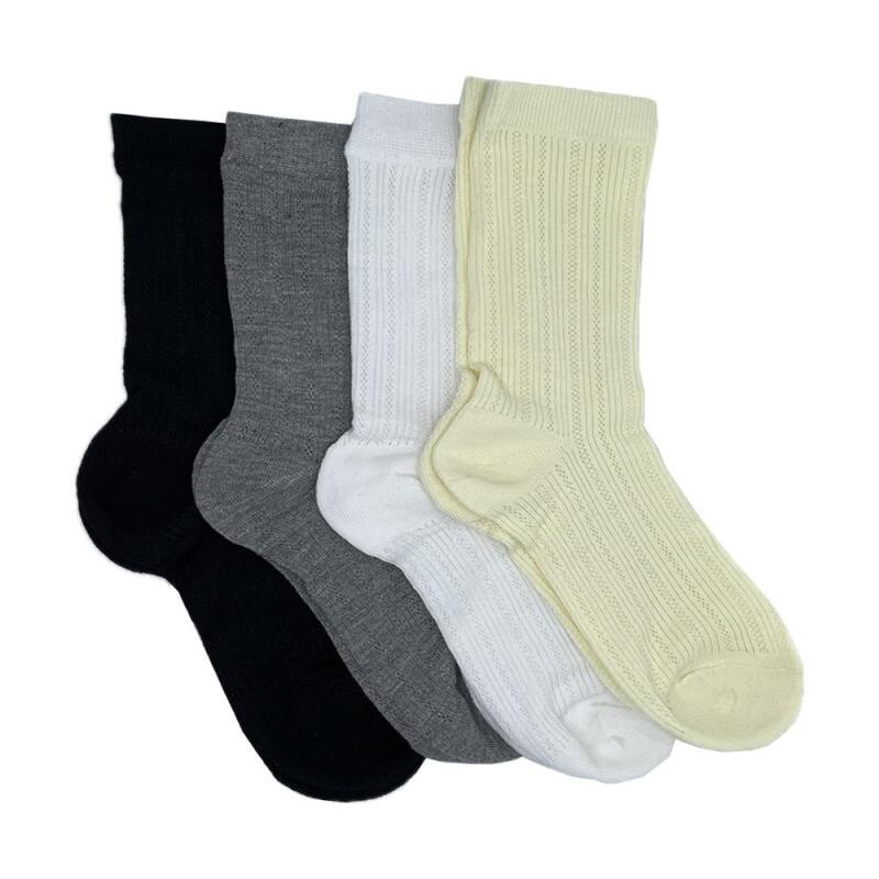 

Women s mid-season punching see-through pattern fashion socks A30708_White
