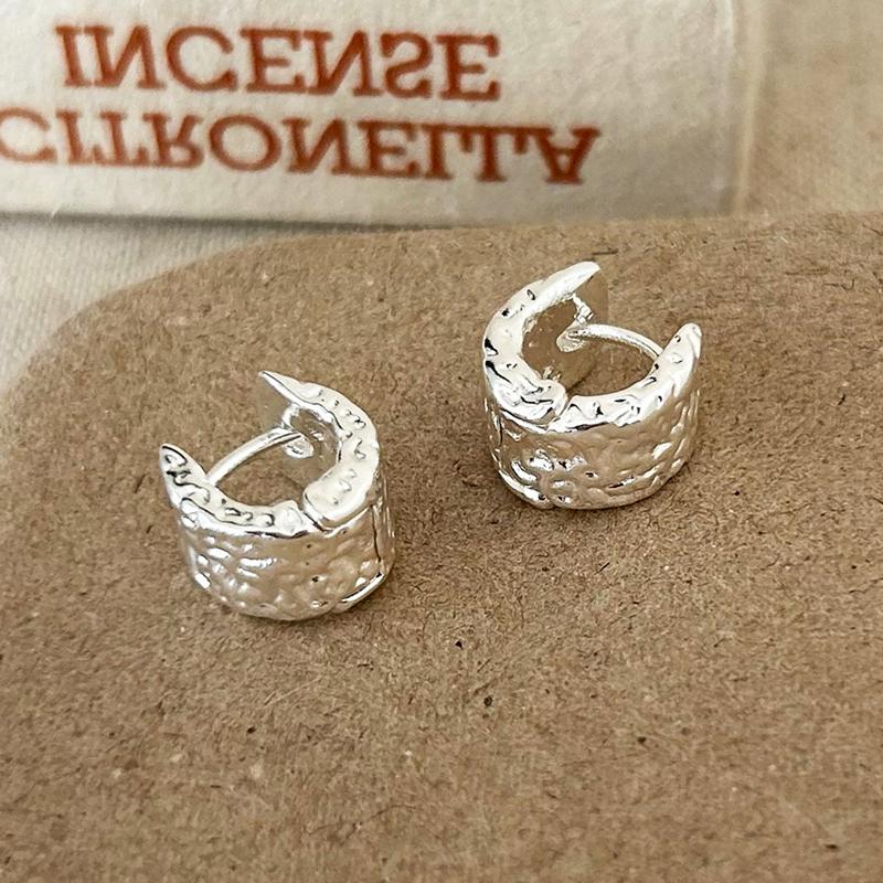 PONYKISS Sterlingsilber 18 Karat Gold Unregelmäßige gefaltete runde Creolen für Damen Klassische feine geometrische Accessoires