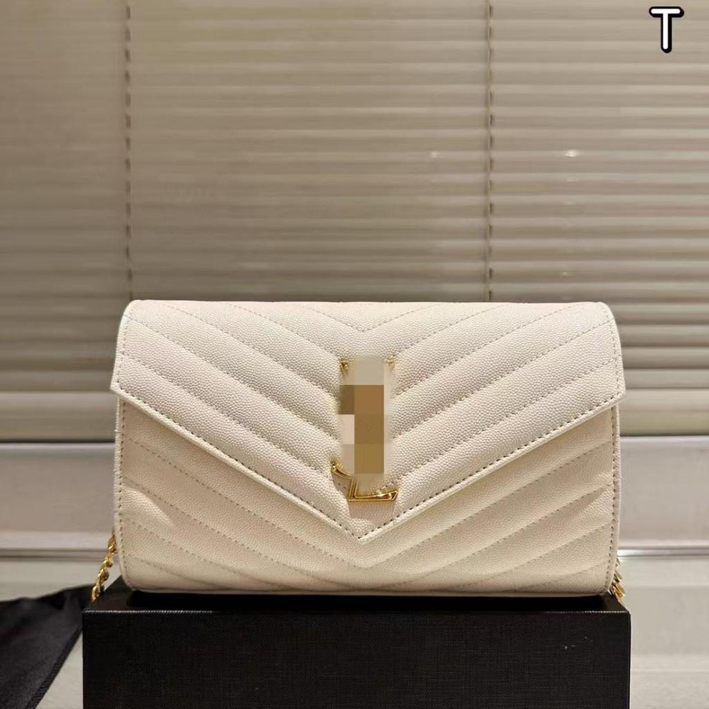 YSL Classic Diamond Envelope Bag: Versatile Women's Caviar Leather Crossbody with Ball Grain Design.