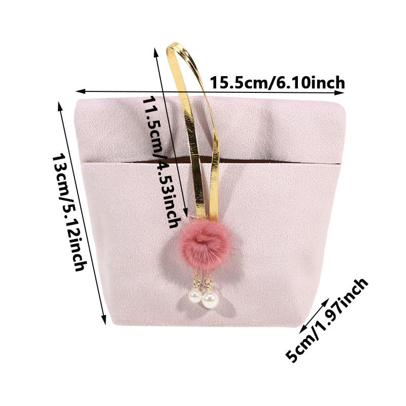 1 Pc Hair Ball Pendant Wedding Candy Bag Handheld Wedding Companion Gift Wedding Candy Bag Wedding Candy Box Felt Pouch розовый