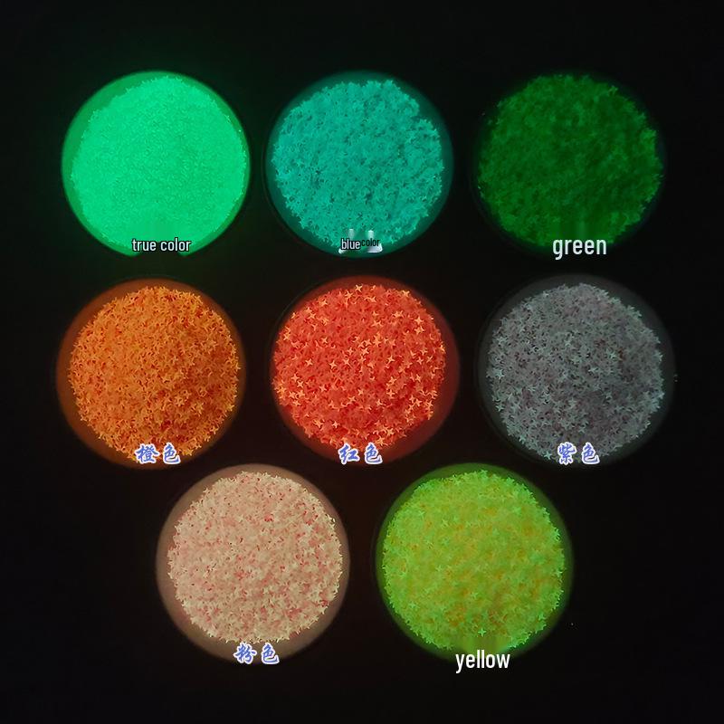 YALEDUO Luminous 4MM Cross Star Sequins, Eight Color Options, Long-Lasting Four-Pointed Star Design