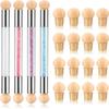 6 Sponge Heads + Double-head Gradient Shading Pen Dotting Brush Sponge Head Rhinestone Handle Nail Art Brush Nail Art Painting Tool