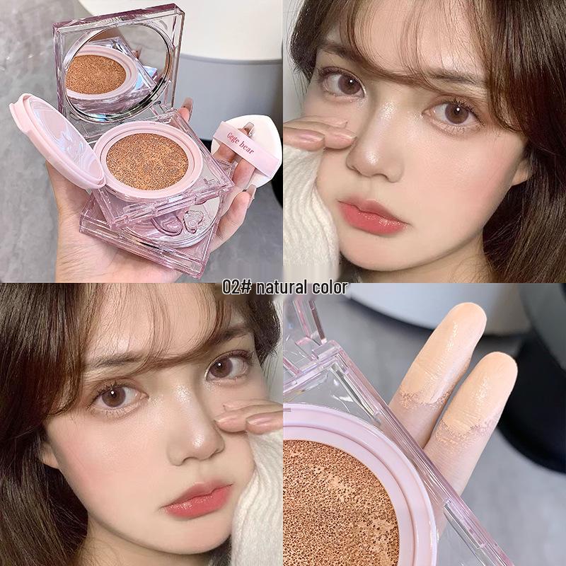 Douyin Live Style Rain Dew Hydrating Brightening Cushion Cream - Lightweight, Refreshing Oil Control for Natural, Sheer Coverage.