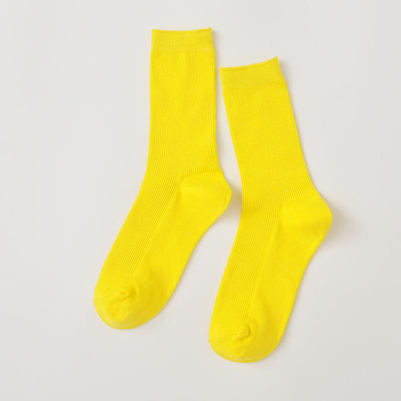 New  Color Harajuku Retro Women Lady Cotton Loose Socks Winter In Tube Korean Purple Blue Yellow Pink Designer Christmas Cute